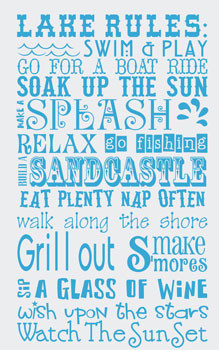 Catalog > Lake Rules, Home Wall Art Decal