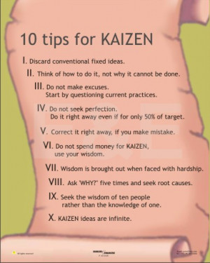 Ten tips for Kaizen
