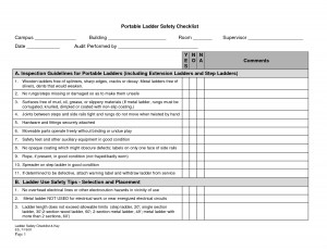 Ladder Safety Inspection Checklist