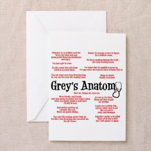 Anatomy Gifts > Anatomy Greeting Cards > Grey's Anatomy Quotes ...