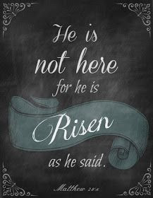 Matthew 28:6, Easter chalkboard print