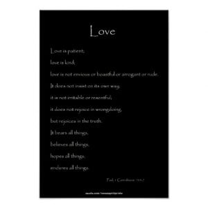 On Love Paul, 1 Corinthians 13:4-7 Bible Quote Poster