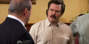 Ron Swanson shares his views on death while he, Andy Dwyer, and and ...