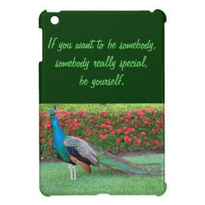 Peacock with Quote iPad Mini Case