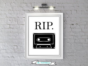 ... funny decor art quote cassette tape retro print digital diy pdf jpeg