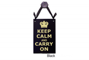 Keep Calm and Carry On Quote Door Knob Hanger/ Sign