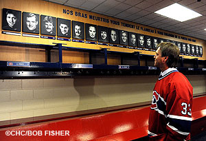 ... out a familiar face on the wall of the Canadiens' dressing room