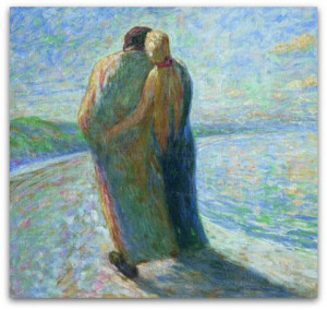 Couple on the beach 1903 by Emil Nolde 1867-1956 expressionist painter ...