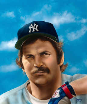 Thurman Munson New York Yankees MLB Baseball Art Print Picture