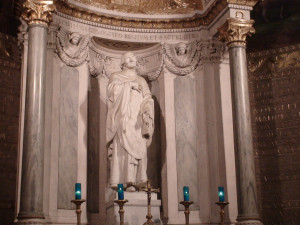 Statue of Saint John Vianney in the Shrine of Ars, France.