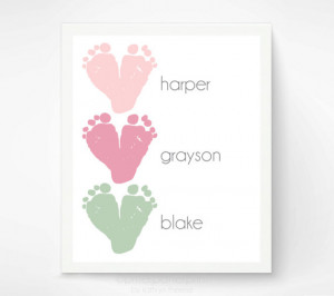 Gift for Grandma - Baby Footprint Art - Gift for New Grandparents New ...