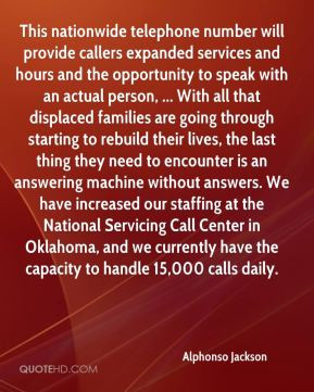 Alphonso Jackson - This nationwide telephone number will provide ...