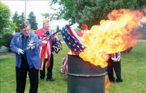veterans burn retired american flags in special ceremony