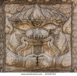 stock-photo-hanuman-bas-relief-sculpture-from-ramayana-one-of-the ...