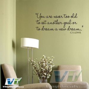 wall decal quotes vinyldecalscom you are never too old wall quote art ...