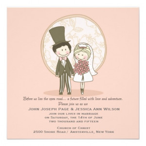 Cute Bride and Groom Wedding Invitation