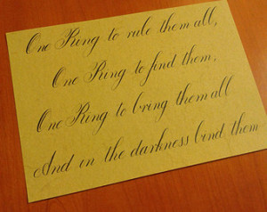 The One Ring verses (Lord of the Ri ngs) ...