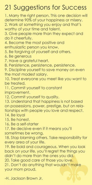 21 Suggestions for Success