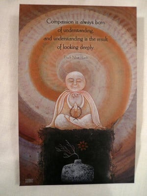 Thich Nhat Hanh Quote Zen Buddhist Sitting Buddha Compassion ...