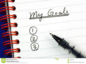 My goals list concepts of target and objective.