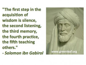 Servant Leadership - Solomon ibn Gabirol
