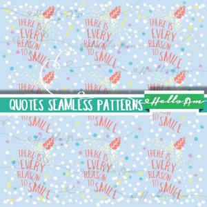 ... Digital paper quote flower polka dots seamless patterns by HelloAm