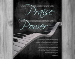 Gift Piano Print Scr ipture Art Philippians 4:6-7 Praise Christian ...