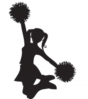 Cheerleader Clip Art Black and White