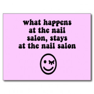 Funny nail salon post card