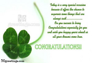 May you reap the fruits of success, today and always. Congratulations.