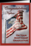 Boot Camp Graduation - Nephew, American Flag & Eagle card - Product ...