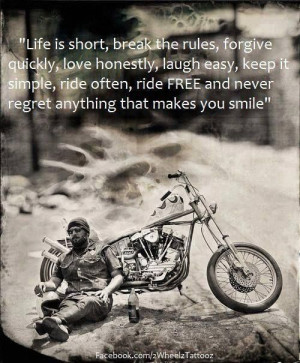 quote about life w a motorcycle