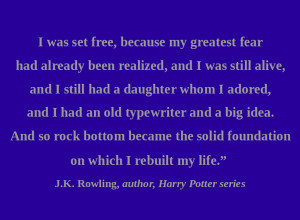 Rock bottom is only to be feared when we stay there…….