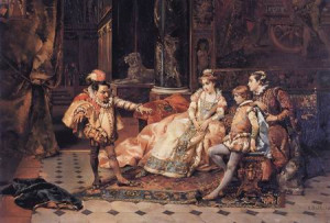 Cesare-Auguste Detti (1847-1914)-'the court jester'-oil on panel ...