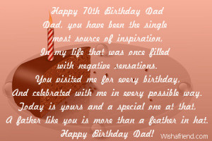 Happy Birthday Daughter From Dad Quotes Happy 70th birthday dad dad,