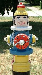 hydrant decorated as Abraham Whipple