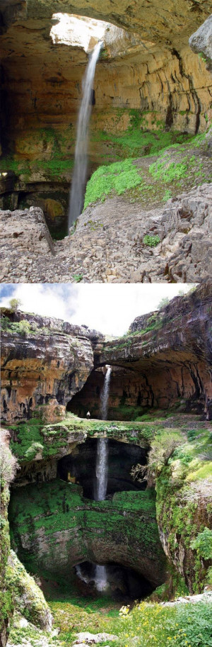 beautiful waterfall Baatara Libano