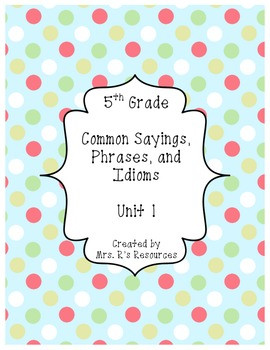 Idioms for 5th Grade