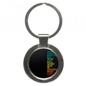 Multiple Positive Words Motivational Quotes Keychain