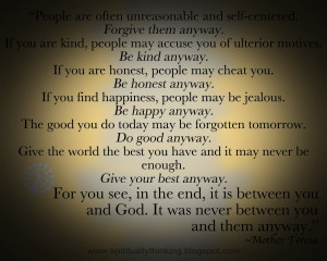 Mother Teresa Five Them Anyway