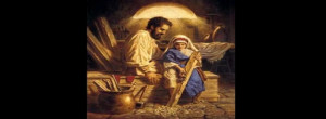Saint Joseph the Worker with the Child Jesus Facebook Cover