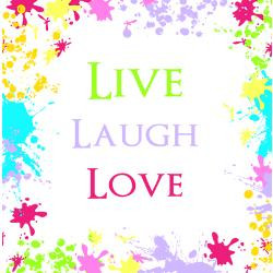 colorful_live_laugh_love_shower_curtain.jpg?height=250&width=250 ...