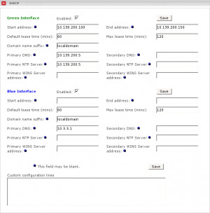 Figure 5.2. Shows DHCP adminstration page
