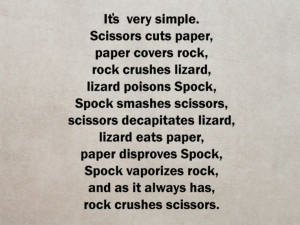 Rock, Paper, Scissors, Lizard, Spock (Big Bang Theory - Sheldon Cooper ...