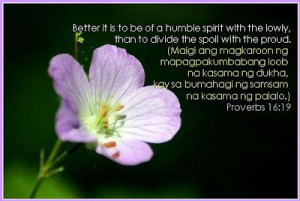 better it is to be of a humble spirit with the lowly than to divide ...
