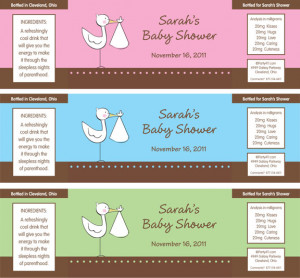 Baby Shower Water Bottle Labels