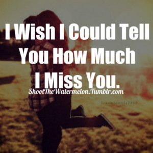 Wish I Could Tell You How Much I Miss You ~ Break Up Quote