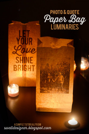 Photo & Quote Paper Bag Wedding Luminaries