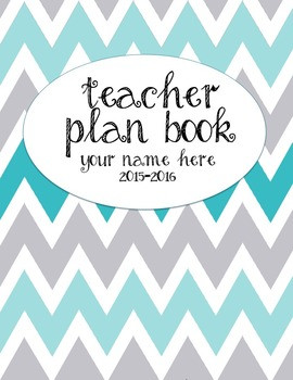 ... Plan Book 2014-2015 in teal and grey chevron - fully customizable