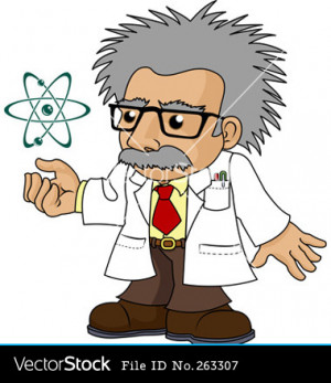 Illustration of nutty science professor vector
